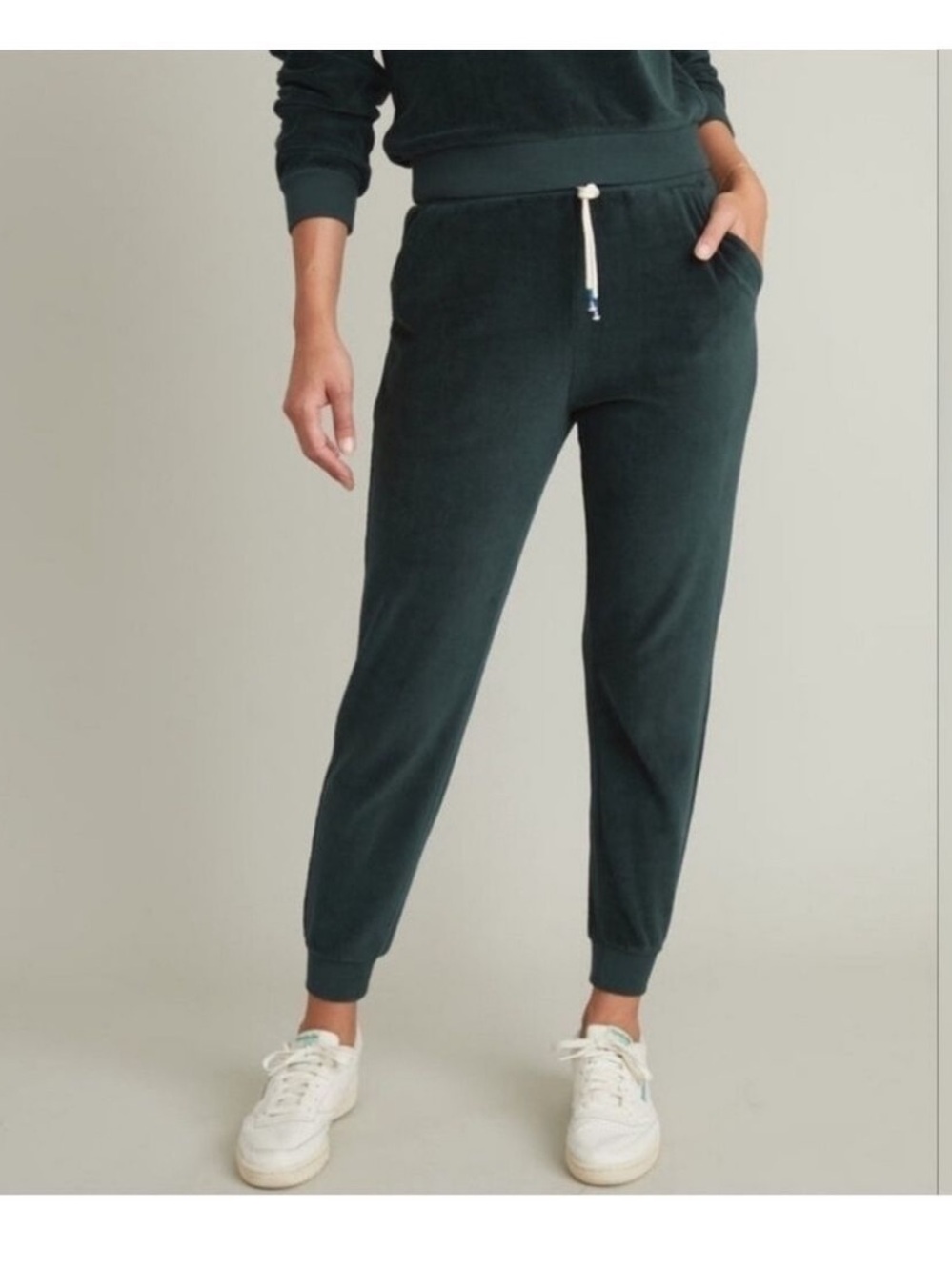 Marine Layer Moonlight Velour Joggers Organic Cotton Blend Sweatpants Green, S
